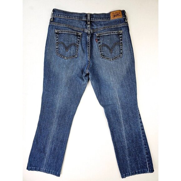 Levi's Size 8M Women's 515 Bootcut 29 Inch Inseam Blue Denim 5 Pocket Logo Jeans - Picture 1 of 12